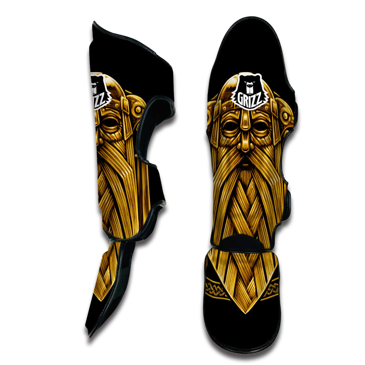 Odin Viking Sword Raven Print Muay Thai Shin Guards-grizzshop