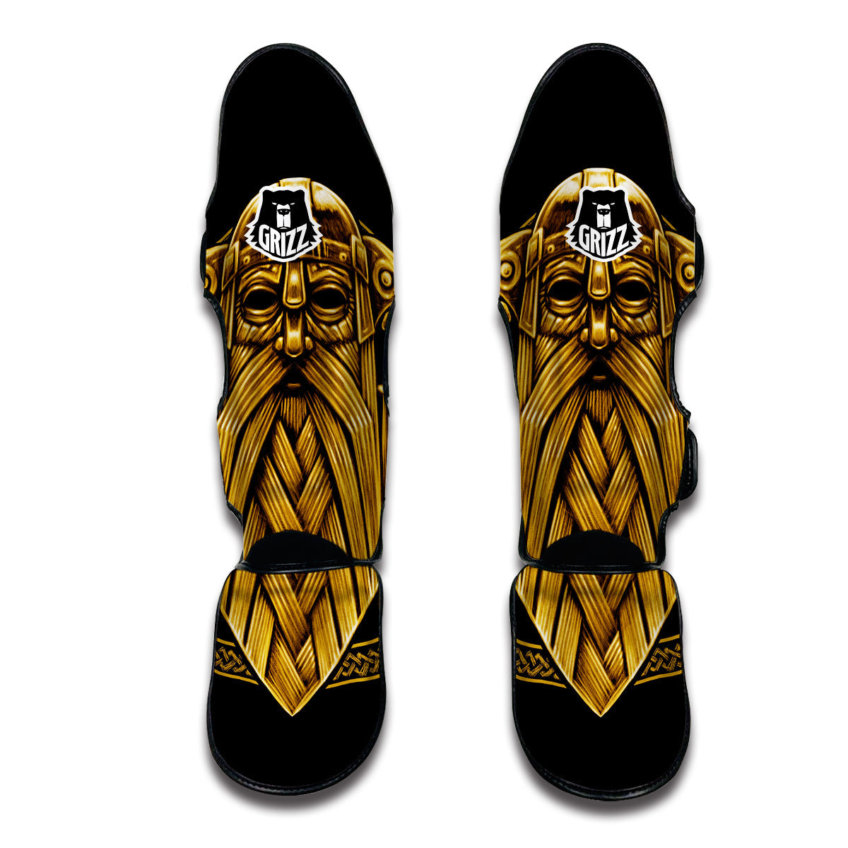 Odin Viking Sword Raven Print Muay Thai Shin Guards-grizzshop