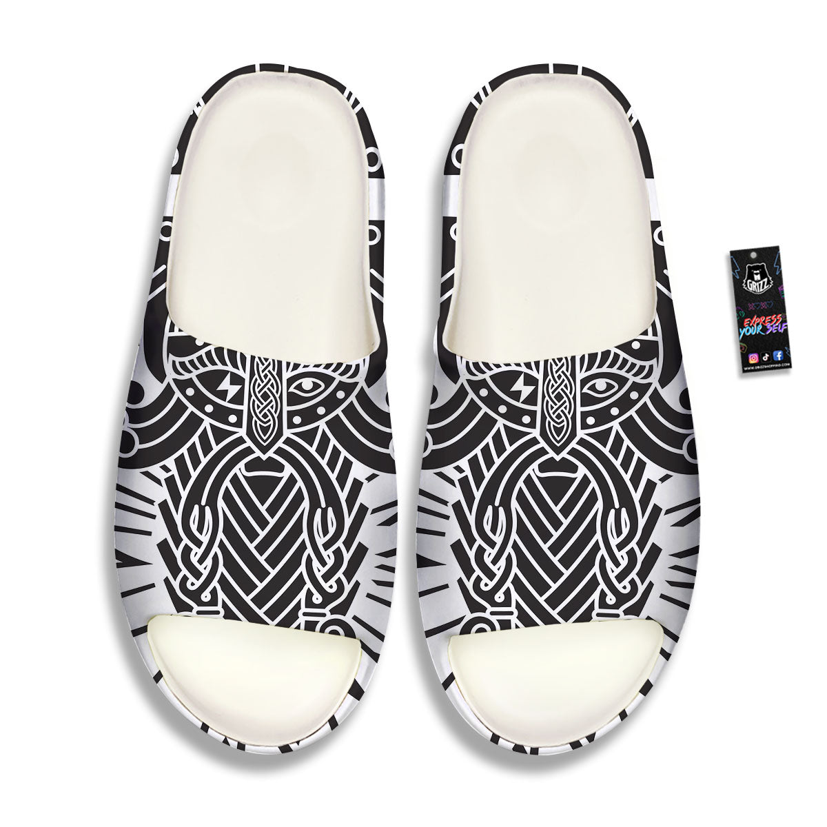 Odin God With Muninn And Huginn Print Sandals-grizzshop