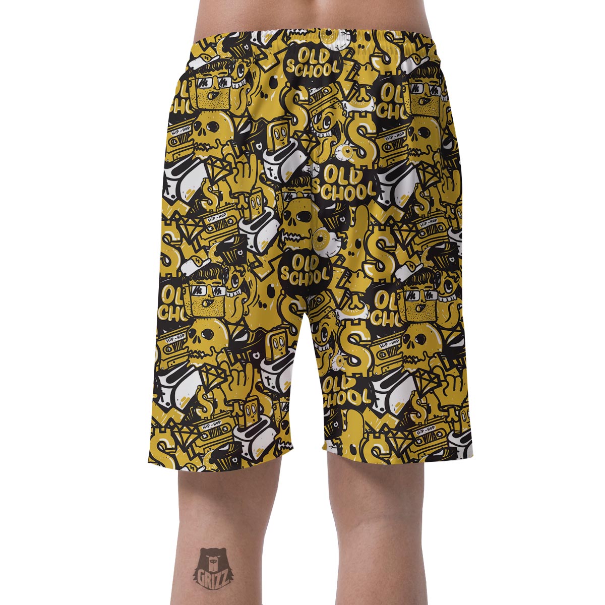 Old School HipHop Print Men's Shorts-grizzshop