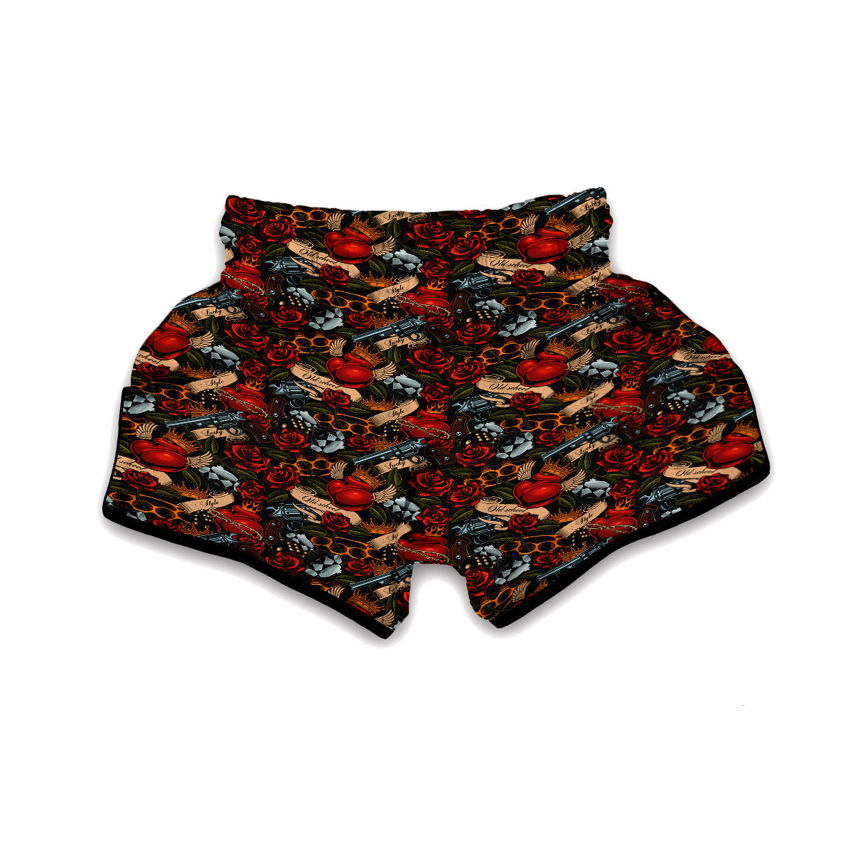 Old School Tattoo Muay Thai Boxing Shorts-grizzshop