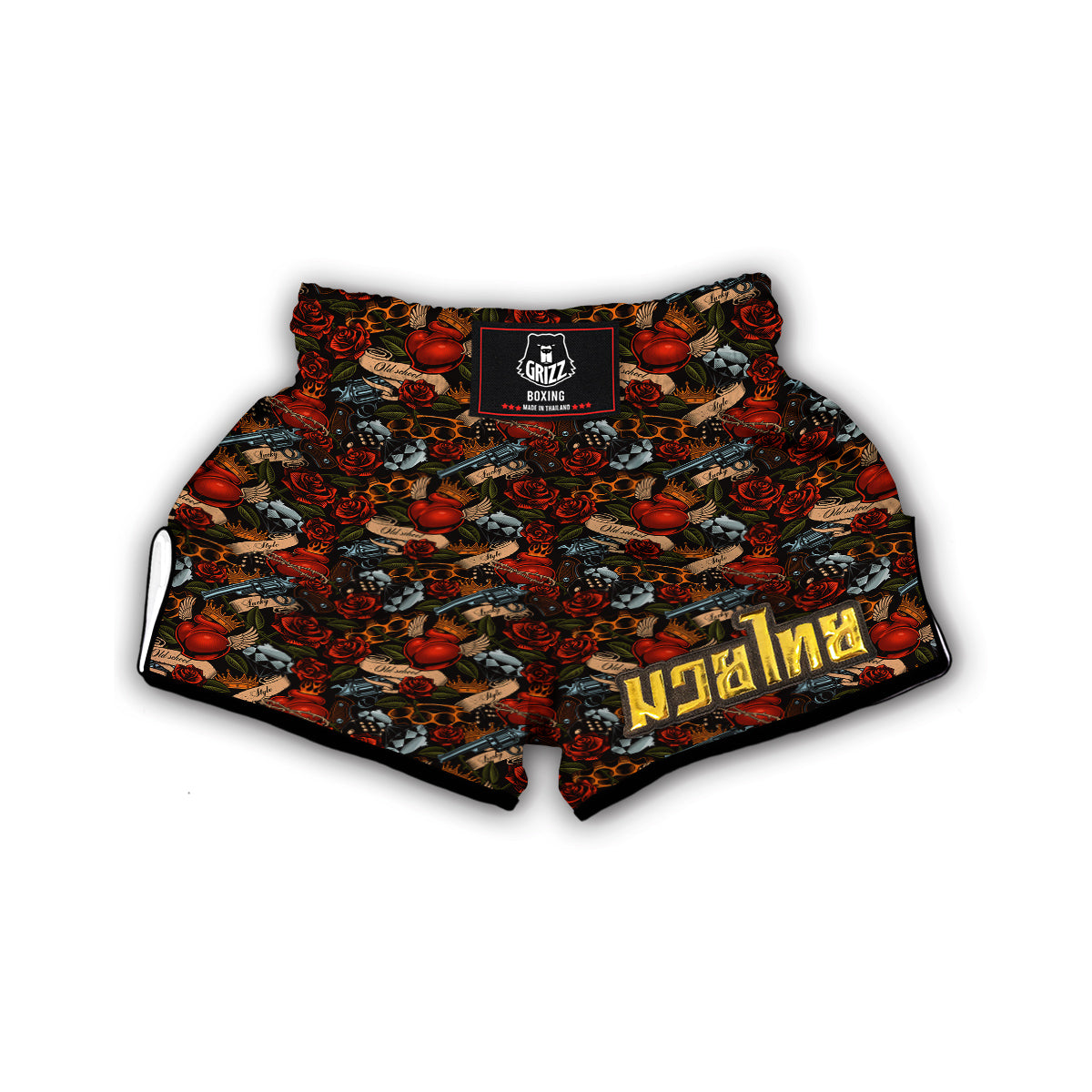 Old School Tattoo Muay Thai Boxing Shorts-grizzshop