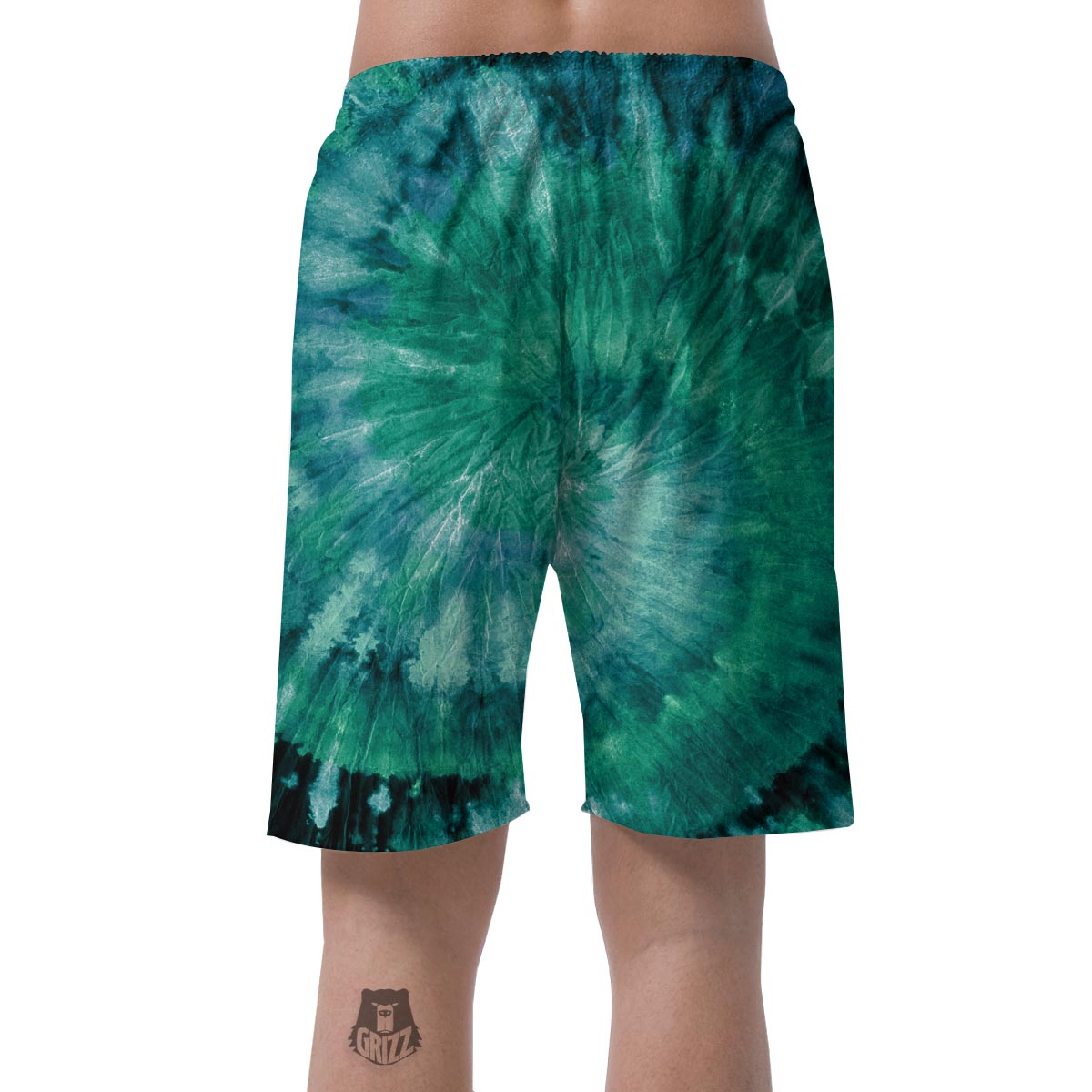 Olive Green Tie Dye Men's Shorts-grizzshop