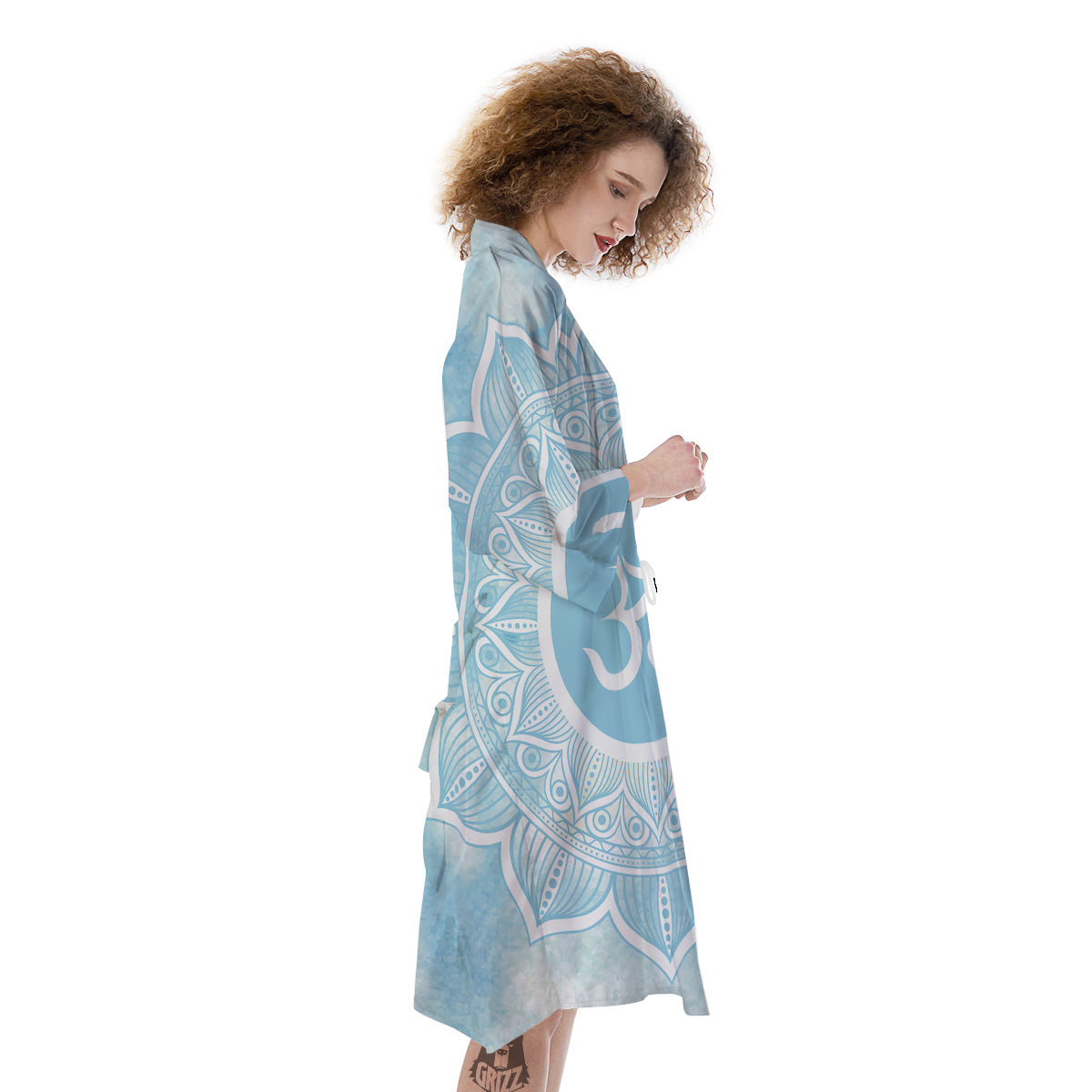 Om Mandala Blue Print Kimono-grizzshop
