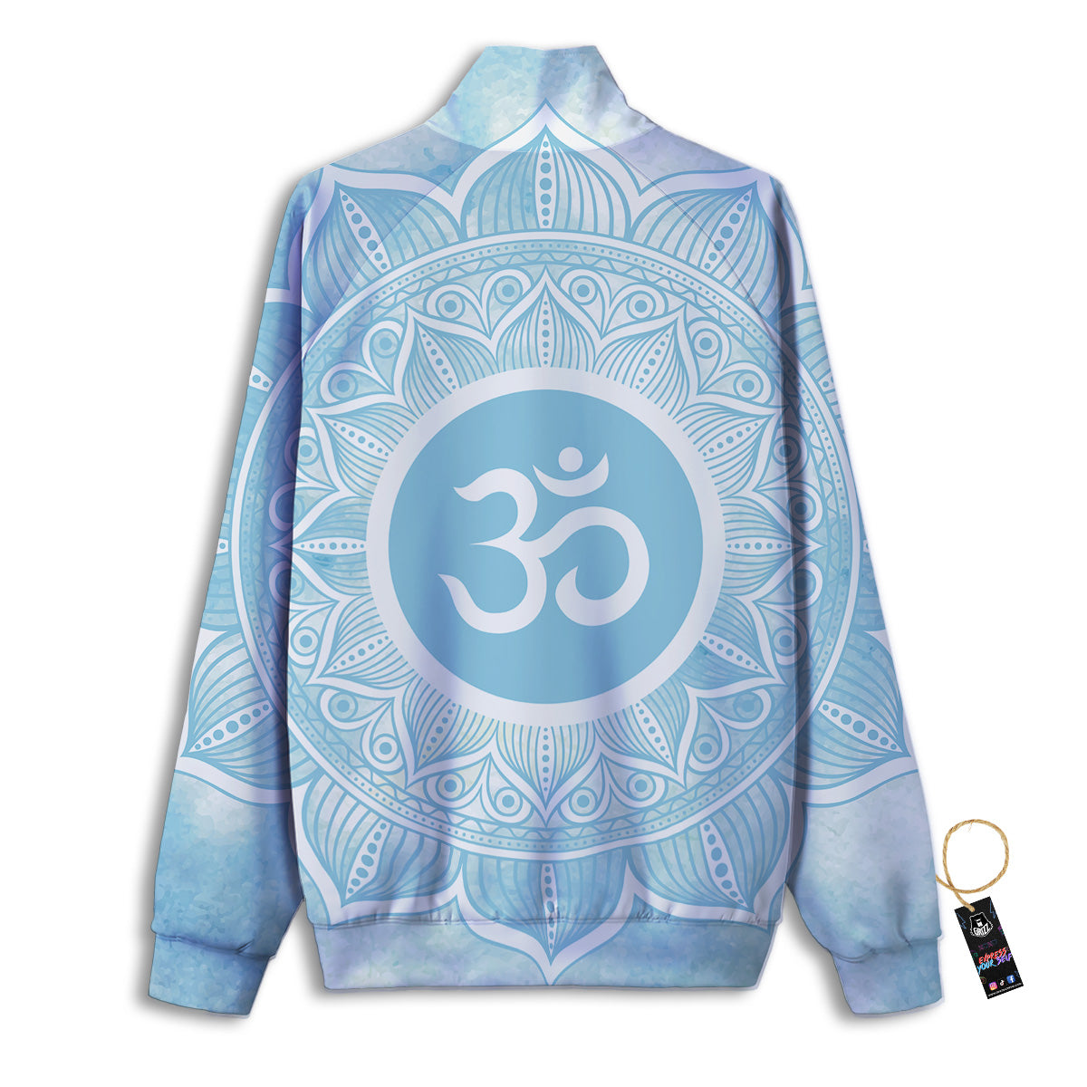 Om Mandala Blue Print Track Jacket-grizzshop