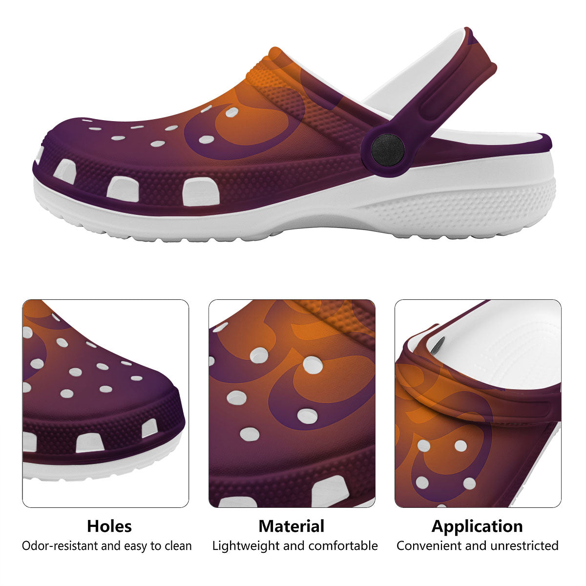 Om Mantra Print Clog-grizzshop