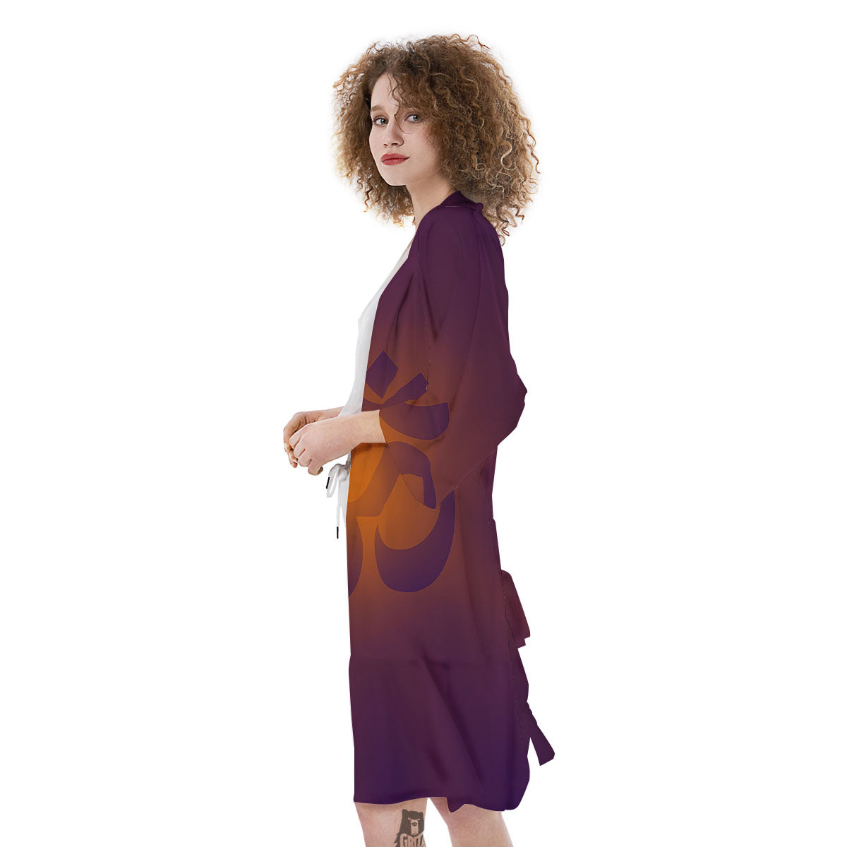 Om Mantra Print Kimono-grizzshop