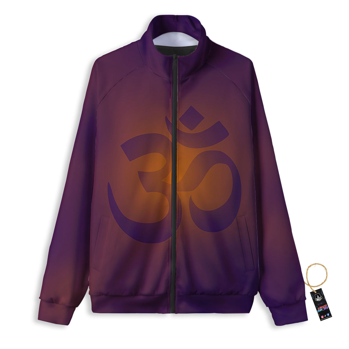 Om Mantra Print Track Jacket-grizzshop