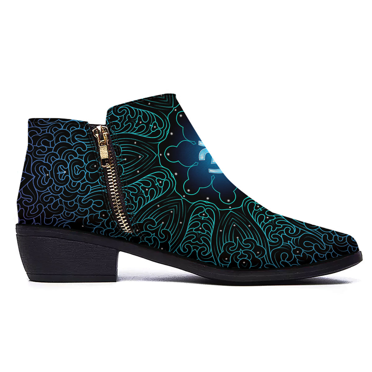 Om Psychedelic Print Ankle Boots-grizzshop