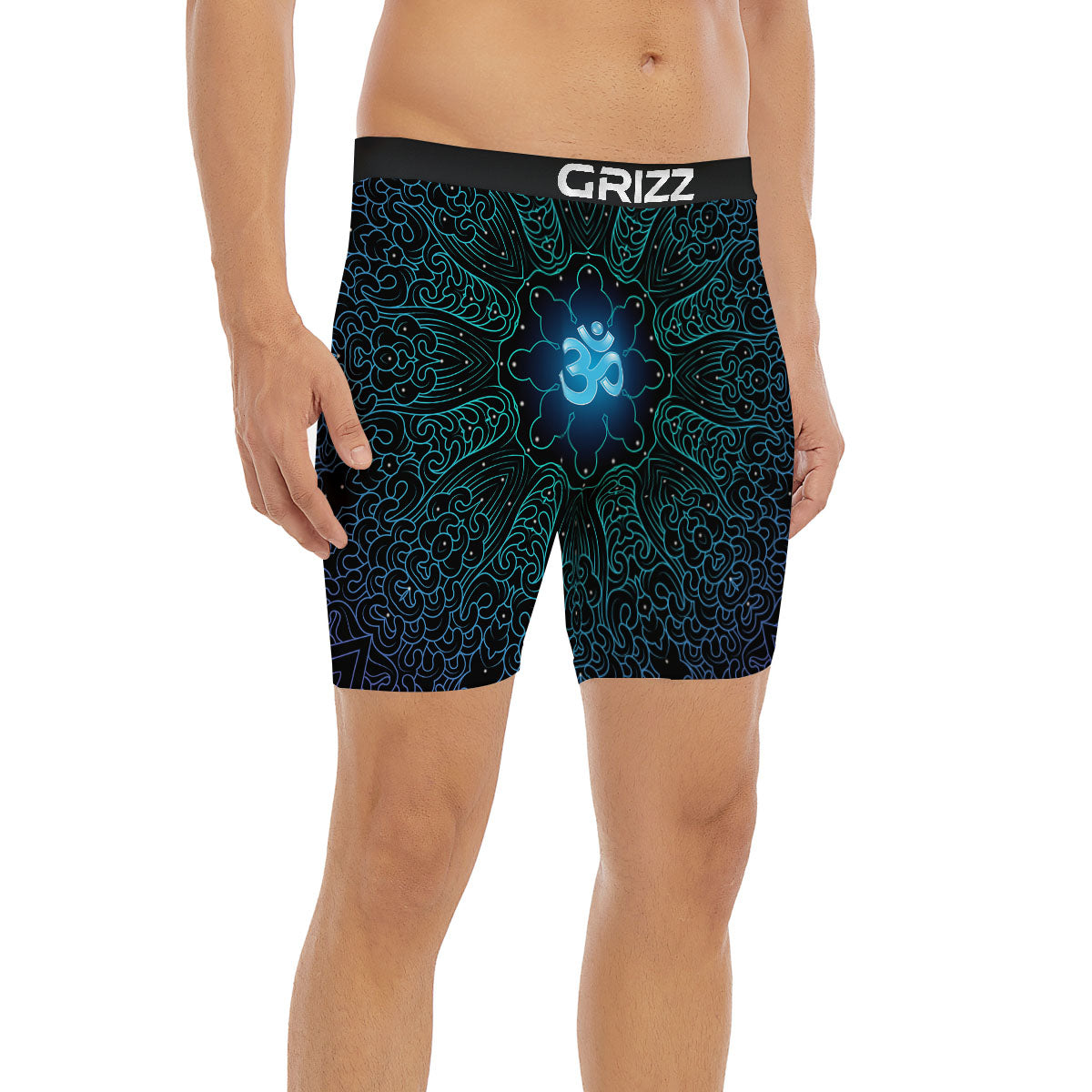Om Psychedelic Print Boxer Briefs-grizzshop
