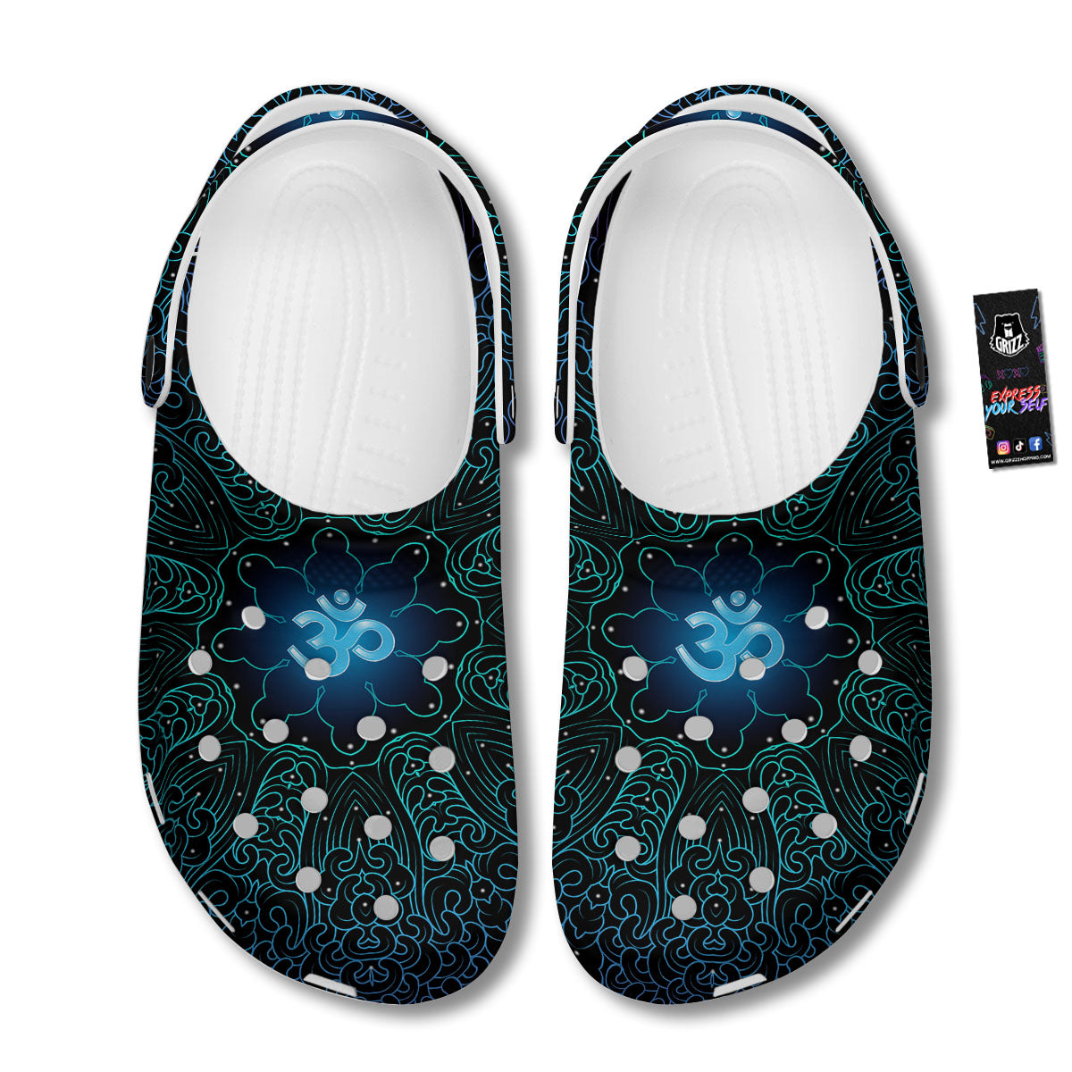 Om Psychedelic Print Clog-grizzshop