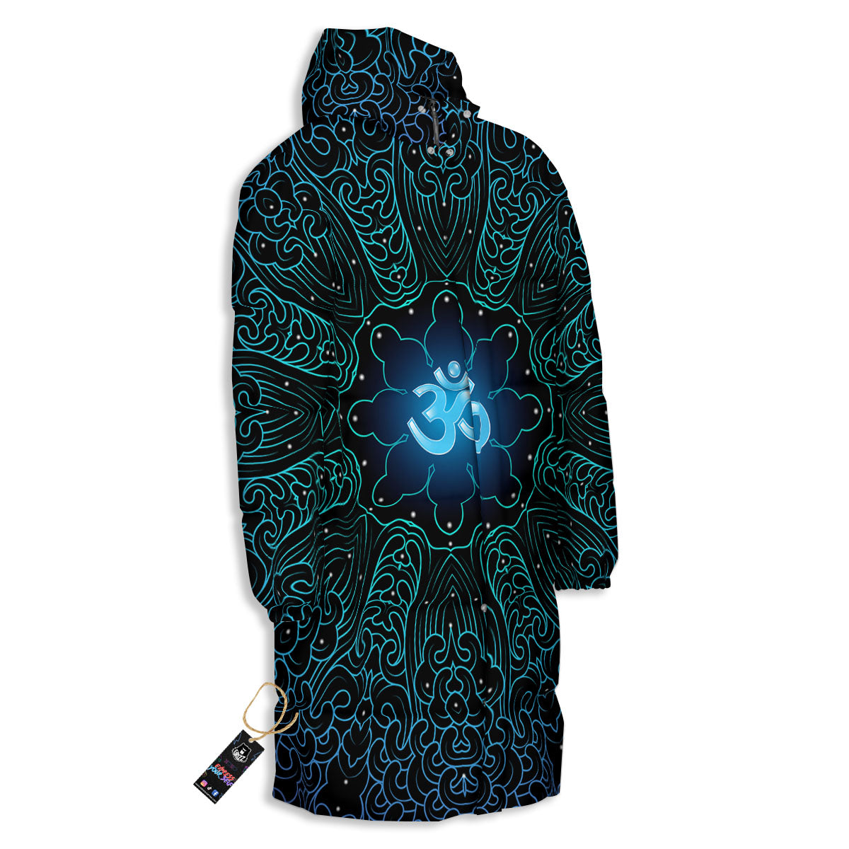 Om Psychedelic Print Long Down Jacket-grizzshop