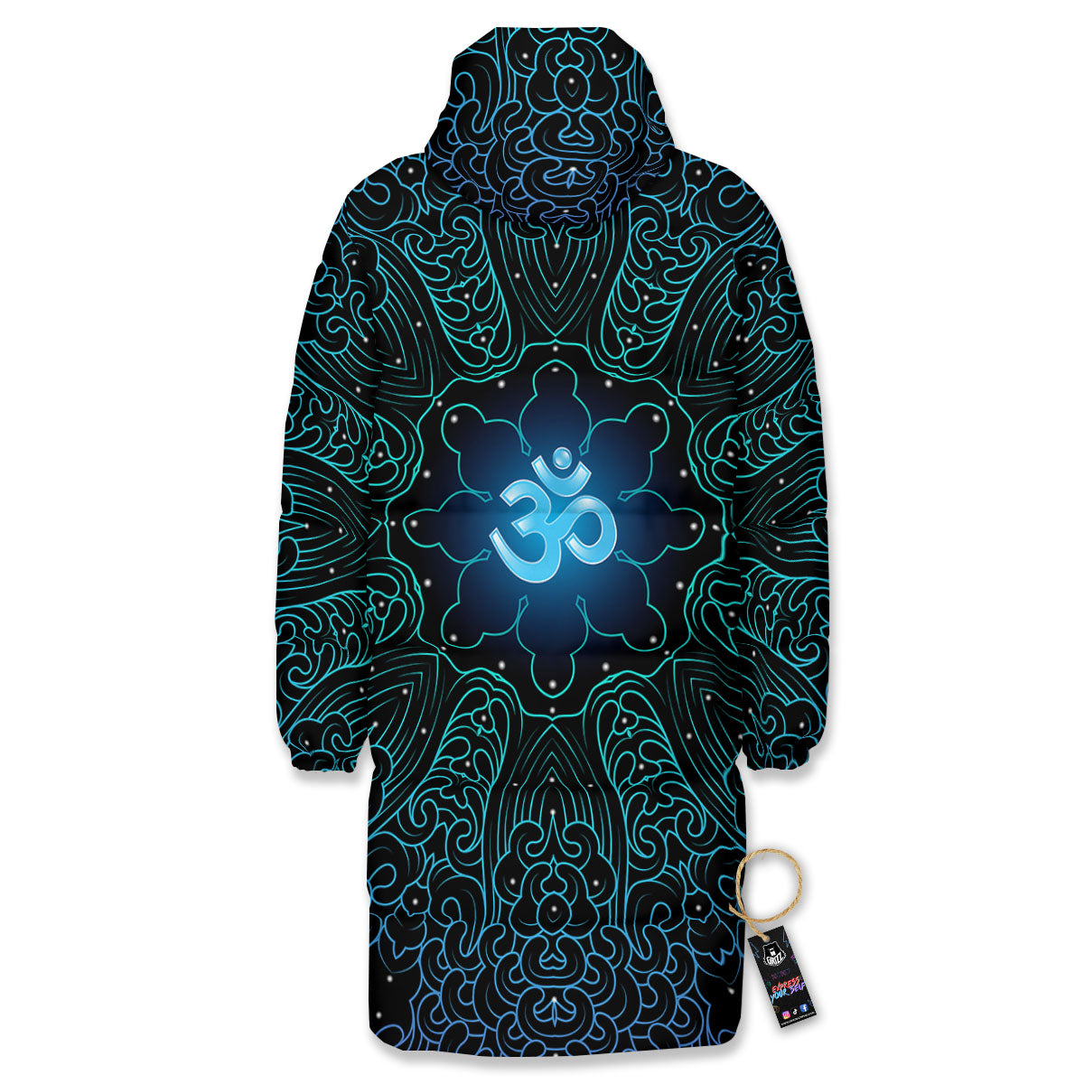 Om Psychedelic Print Long Down Jacket-grizzshop