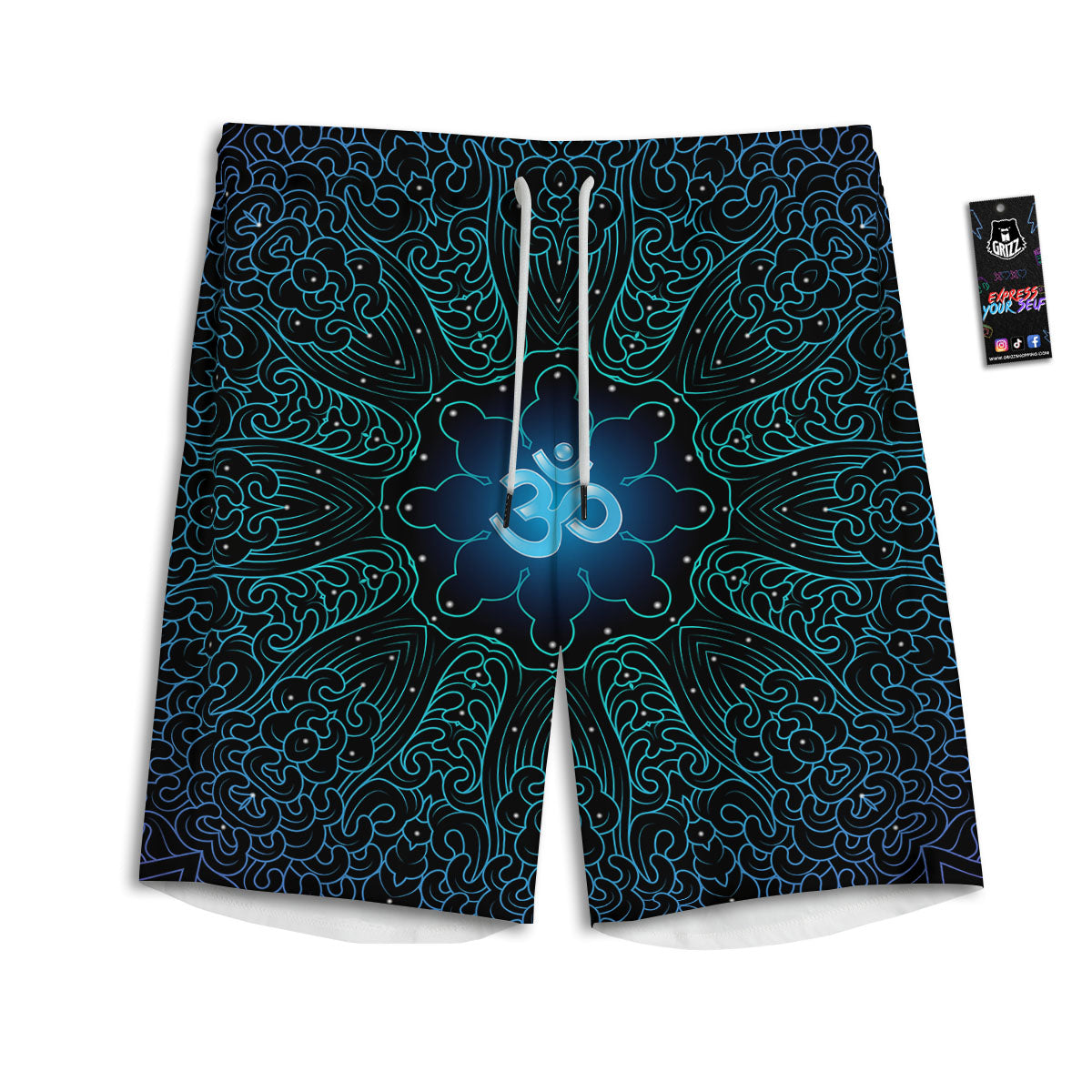 Om Psychedelic Print Men's Athletic Shorts