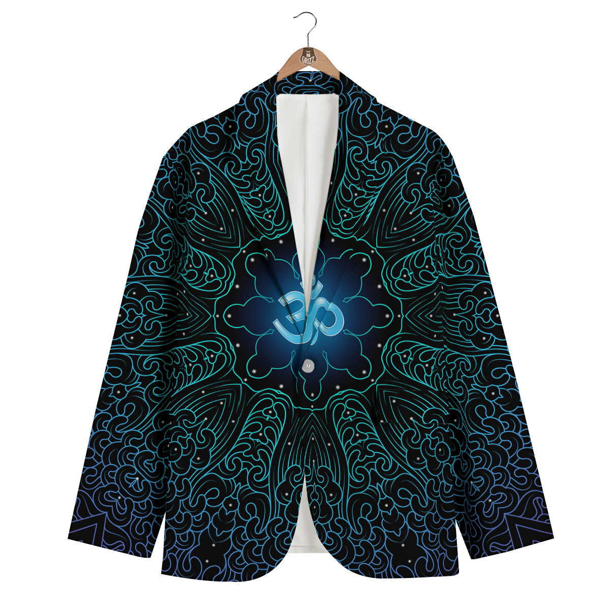 Om Psychedelic Print Men's Blazer-grizzshop