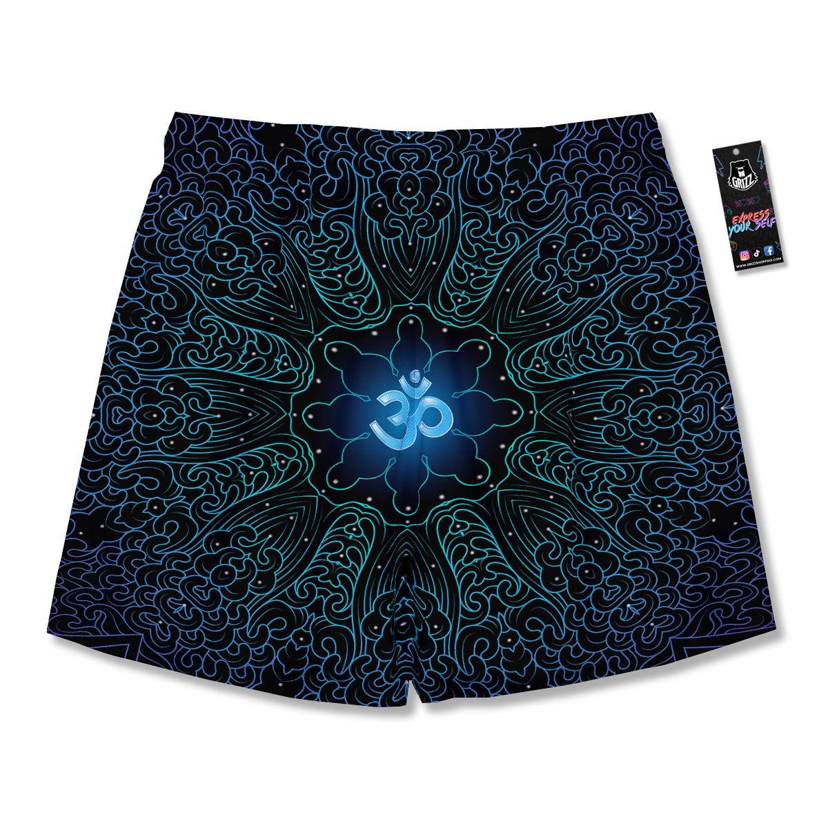 Om Psychedelic Print Men's Running Shorts-grizzshop