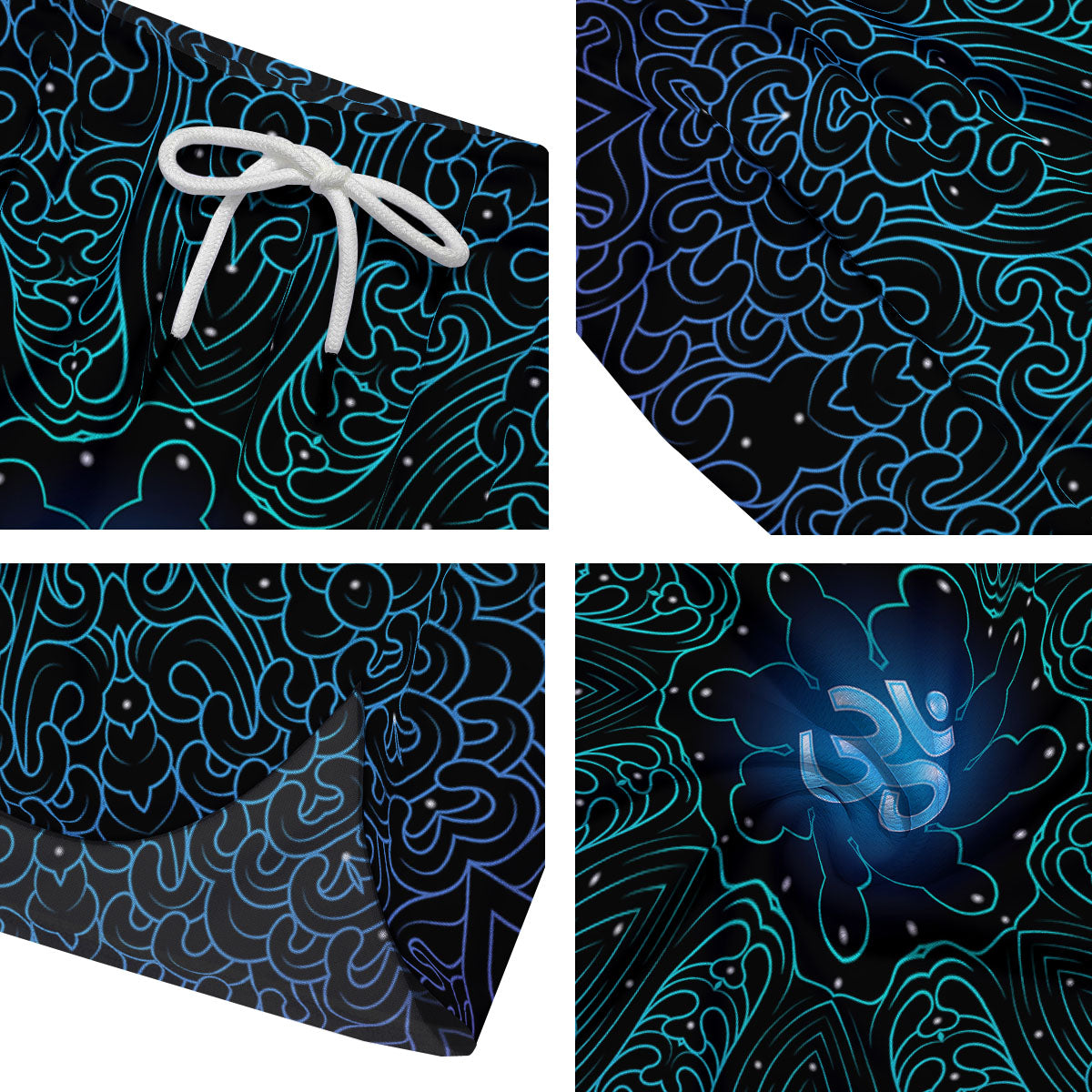 Om Psychedelic Print Men's Running Shorts-grizzshop