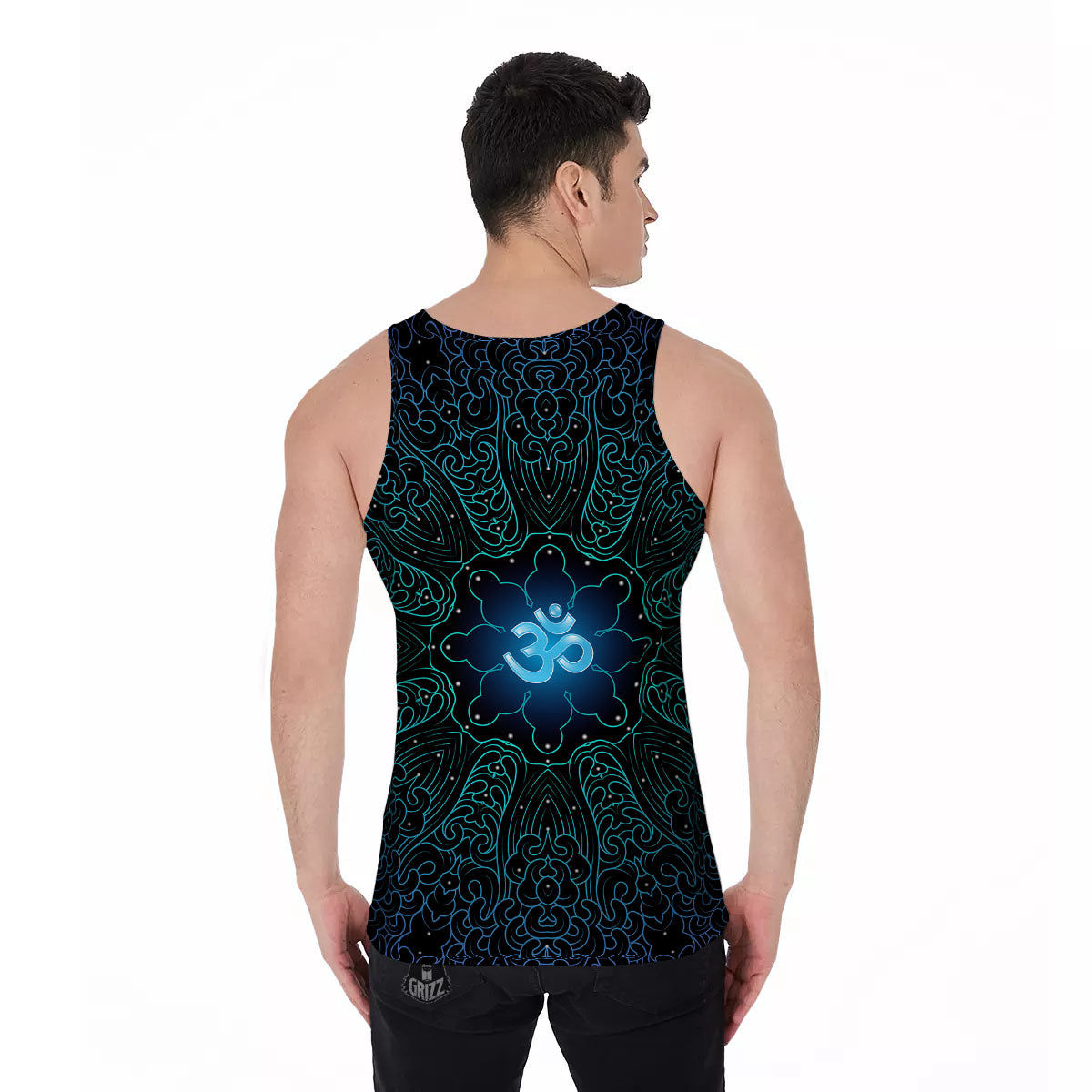 Om Psychedelic Print Men's Tank Top-grizzshop