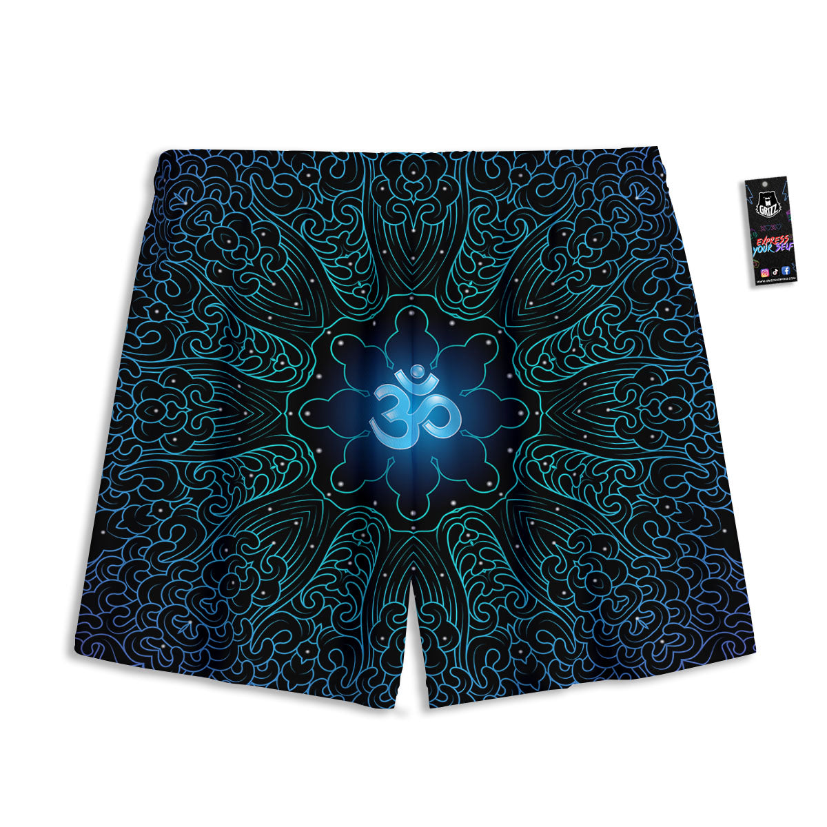 Om Psychedelic Print Mesh Shorts