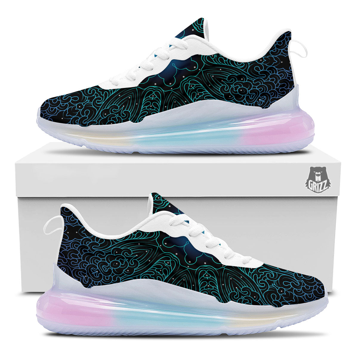 Om Psychedelic Print Running Sneakers-grizzshop