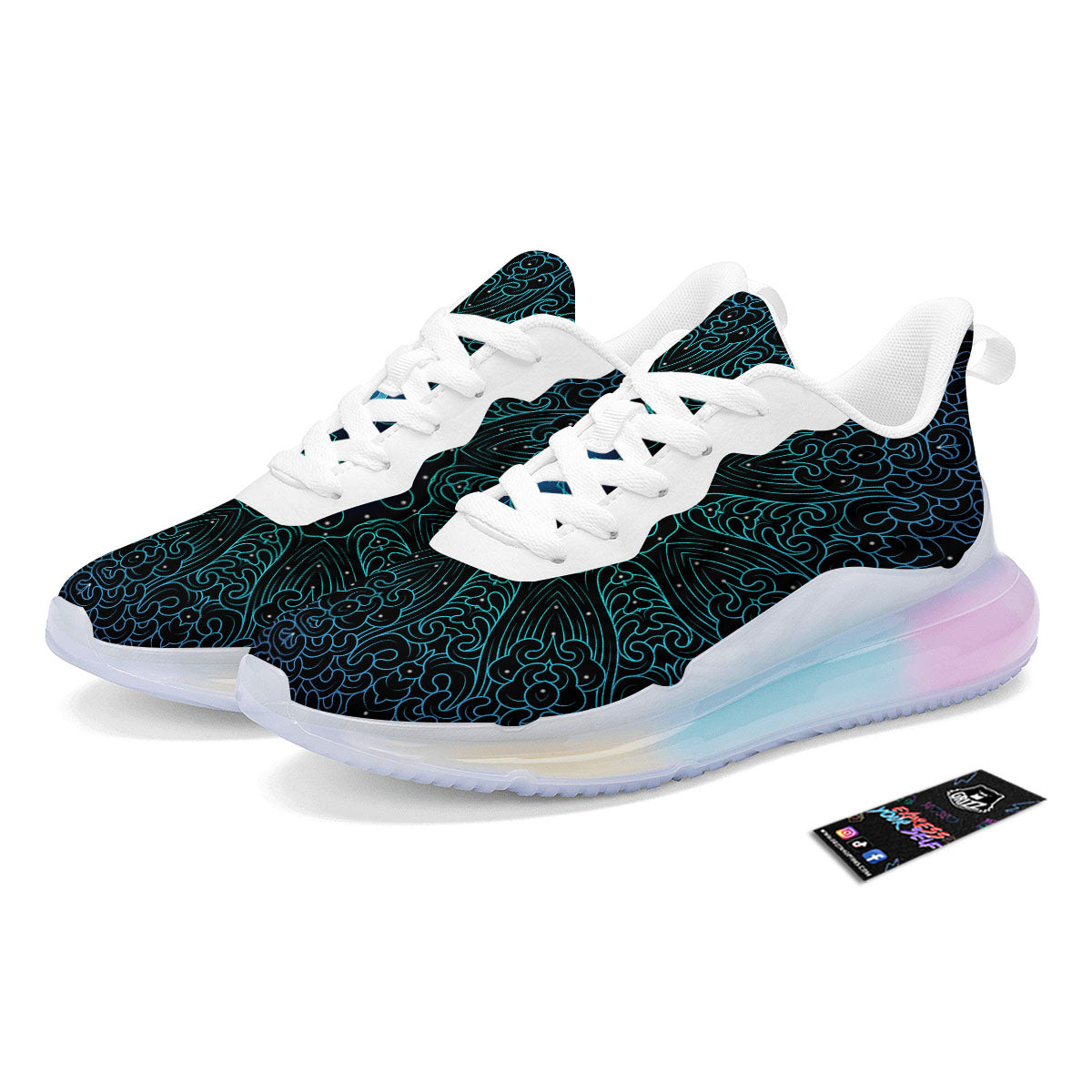 Om Psychedelic Print Running Sneakers-grizzshop
