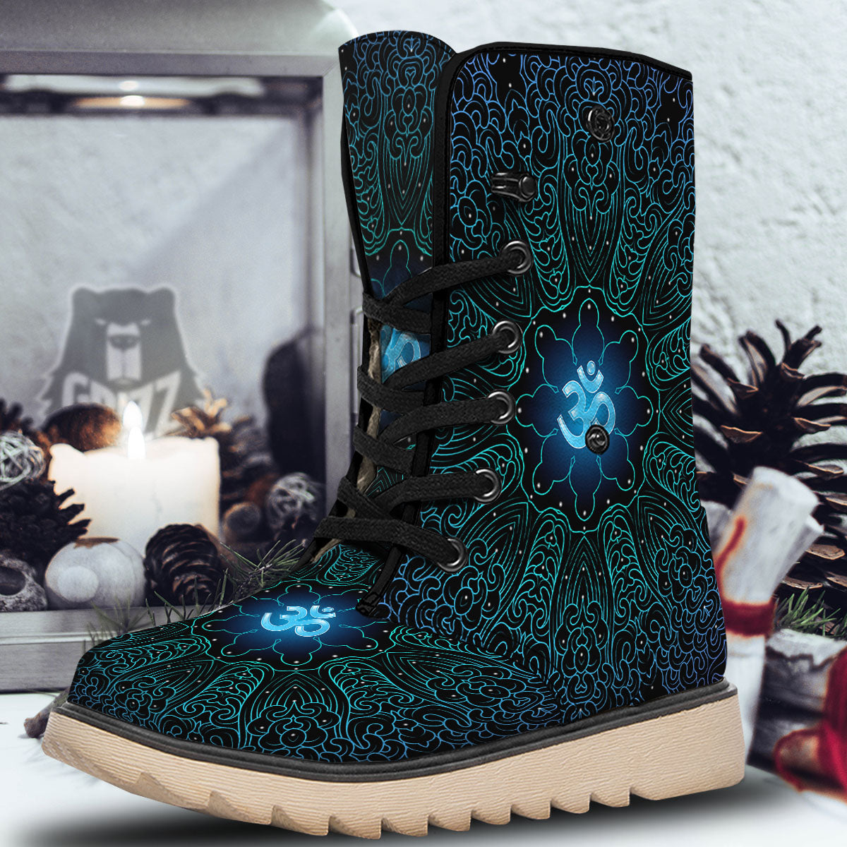 Om Psychedelic Print Snow Boots-grizzshop