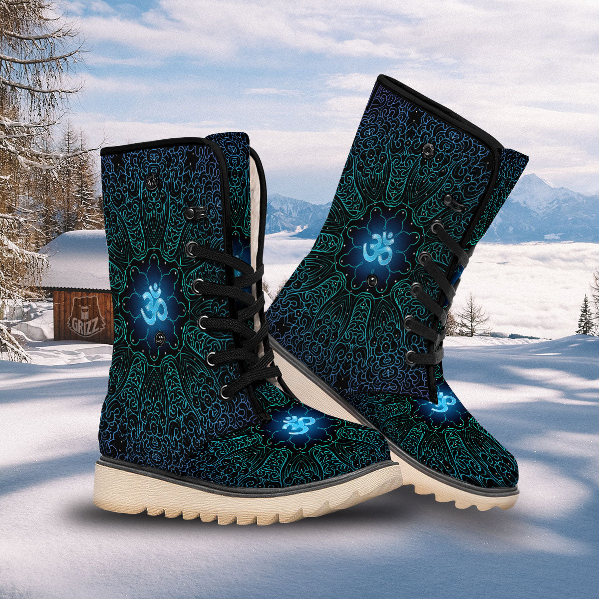 Om Psychedelic Print Snow Boots-grizzshop