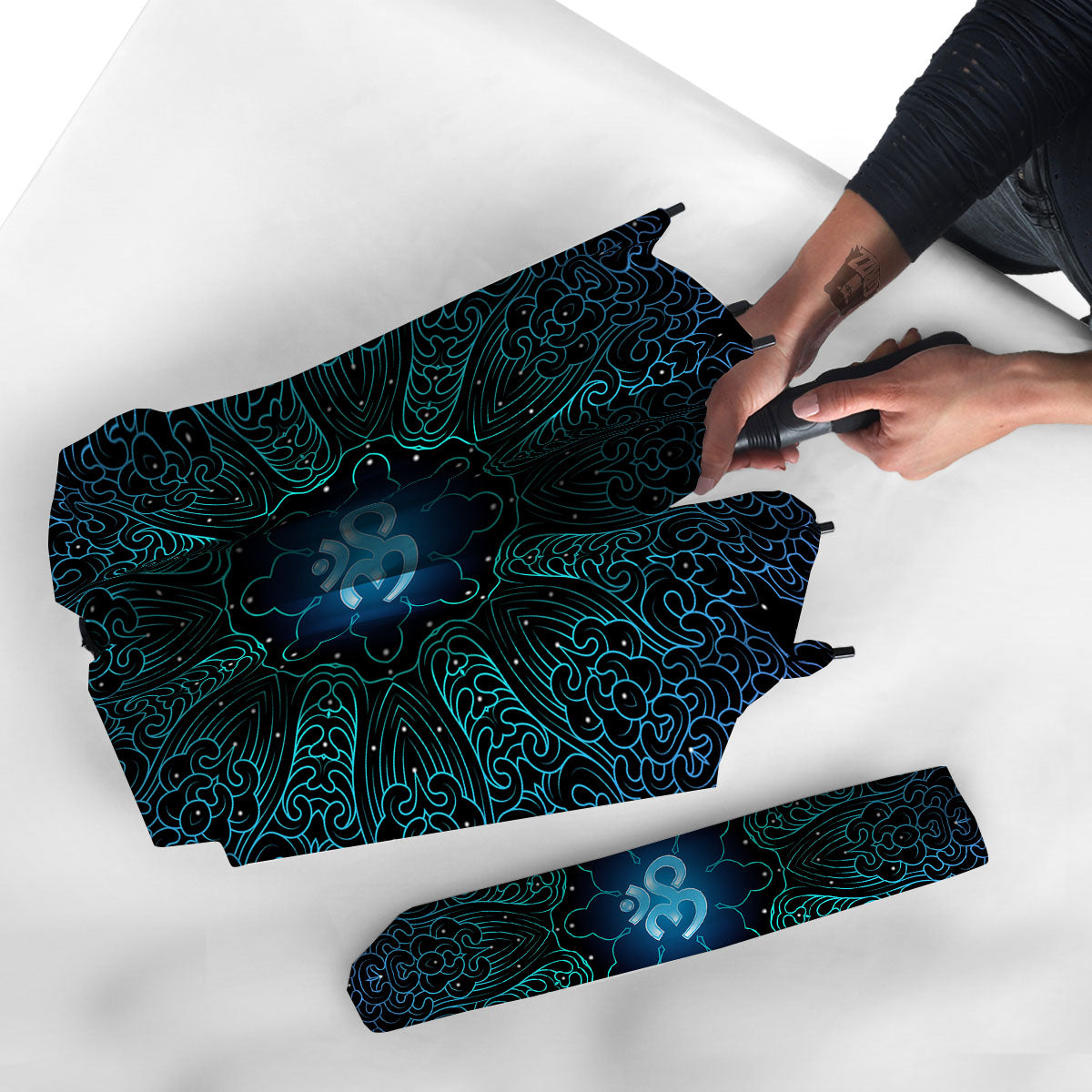 Om Psychedelic Print Umbrella-grizzshop