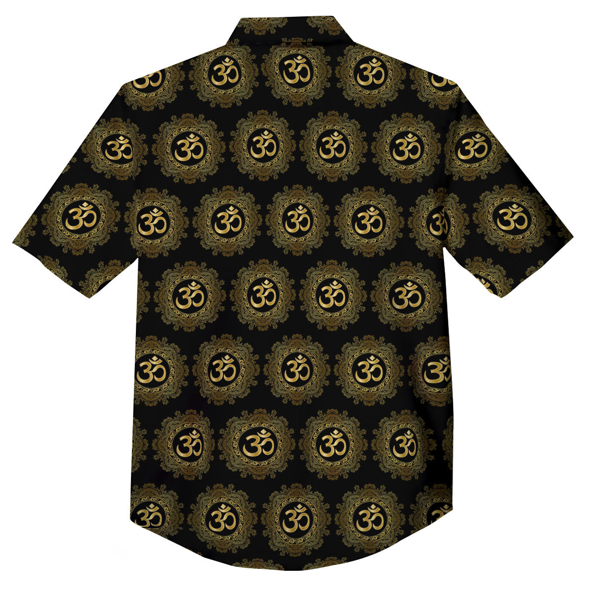 Om Sign Boho Print Pattern Button Up Shirt-grizzshop