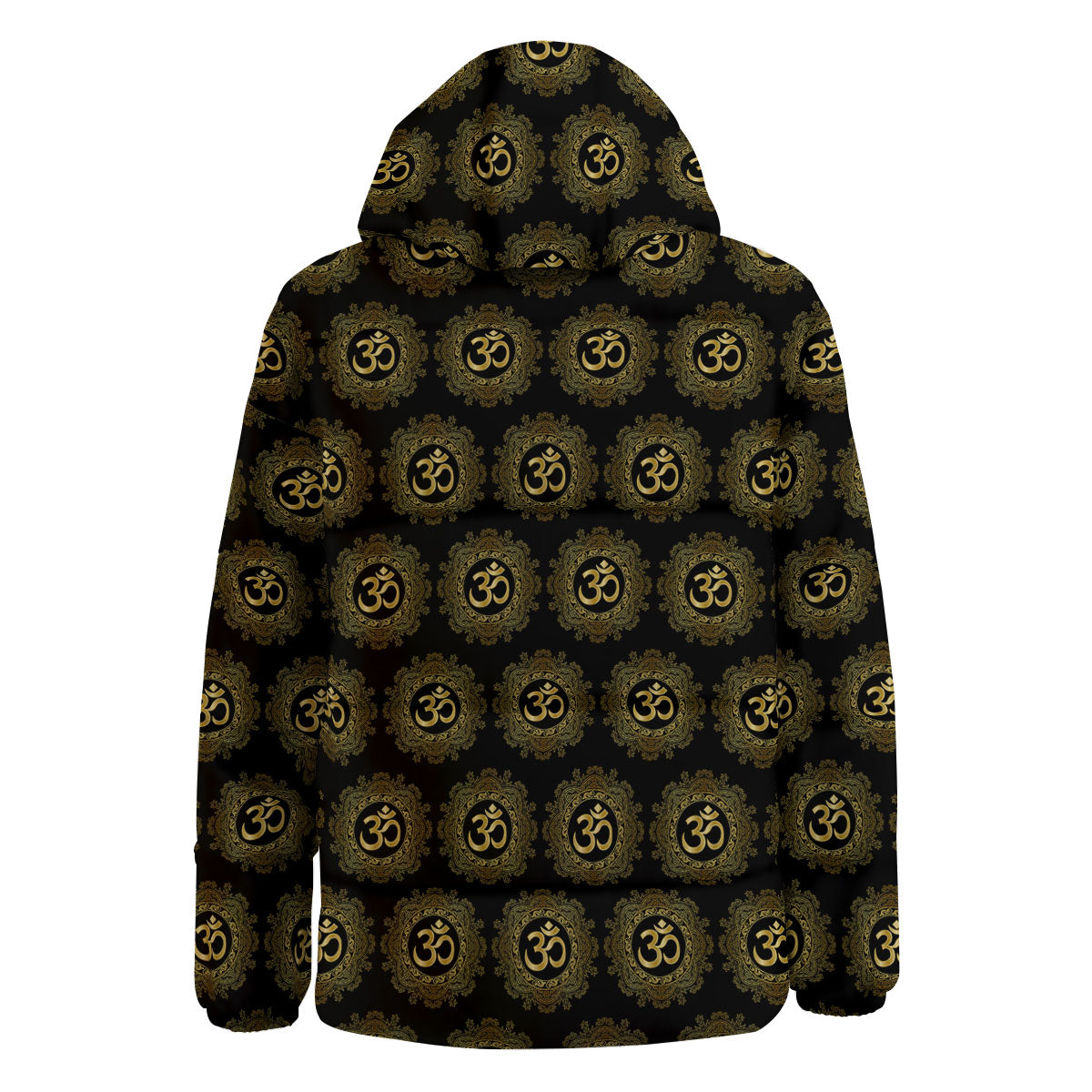 Om Sign Boho Print Pattern Down Jacket-grizzshop