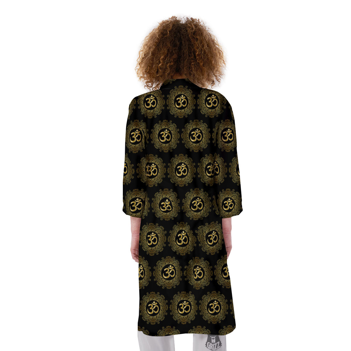 Om Sign Boho Print Pattern Kimono-grizzshop