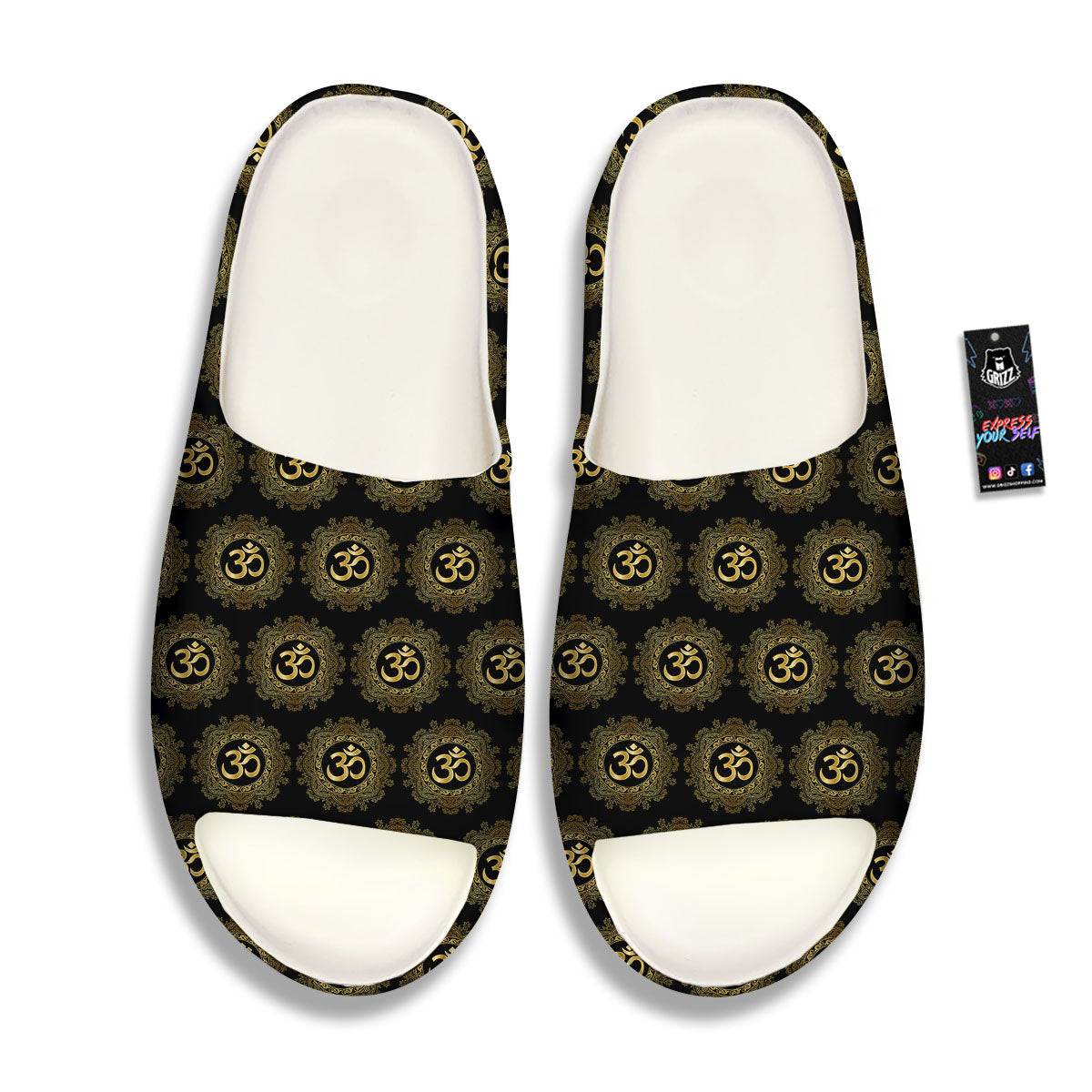 Om Sign Boho Print Pattern Sandals-grizzshop