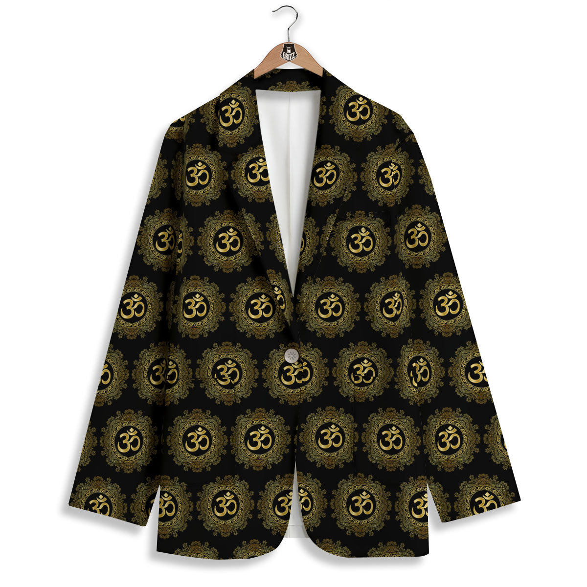 Om Sign Boho Print Pattern Women's Blazer-grizzshop