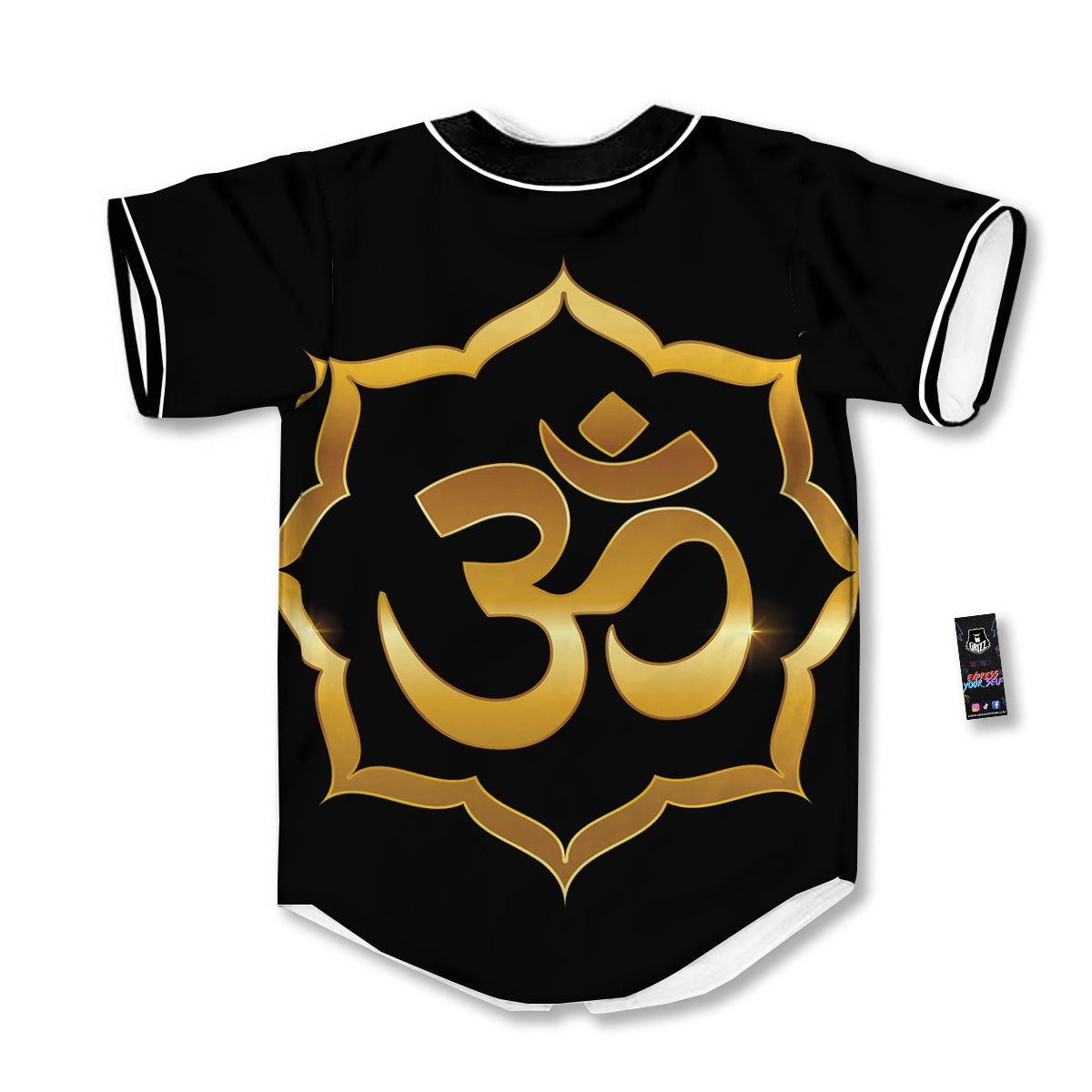 Om Sign Print Baseball Jersey-grizzshop