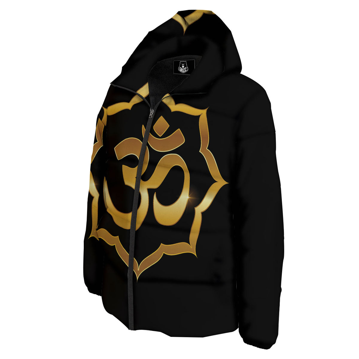 Om Sign Print Down Jacket-grizzshop