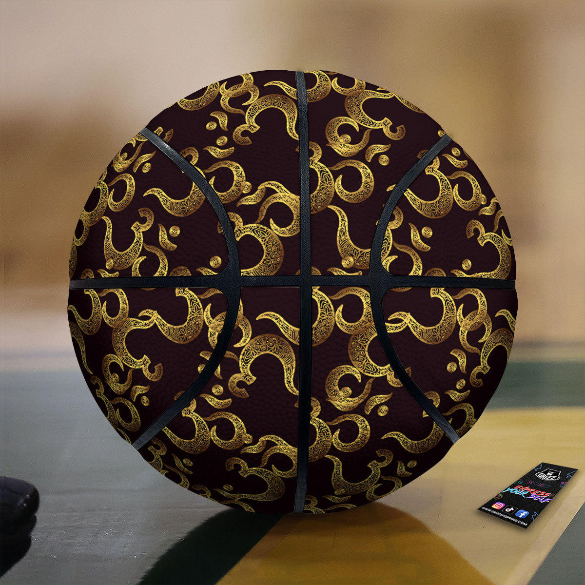 Om Sign Print Pattern Basketball-grizzshop