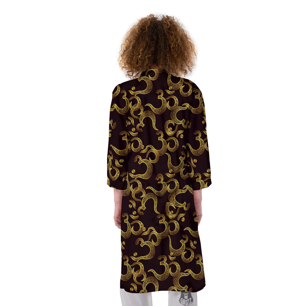 Om Sign Print Pattern Kimono-grizzshop