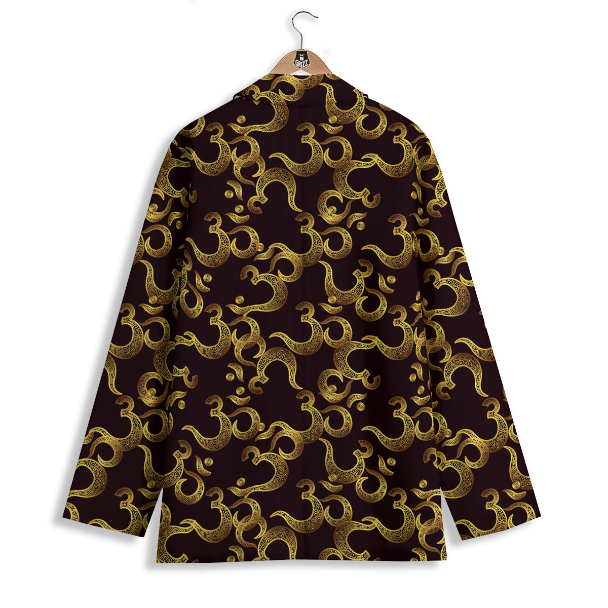 Om Sign Print Pattern Women's Blazer-grizzshop