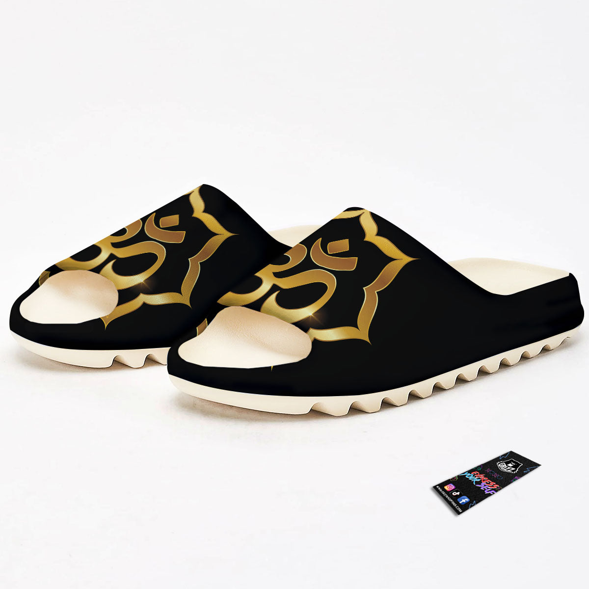 Om Sign Print Sandals-grizzshop
