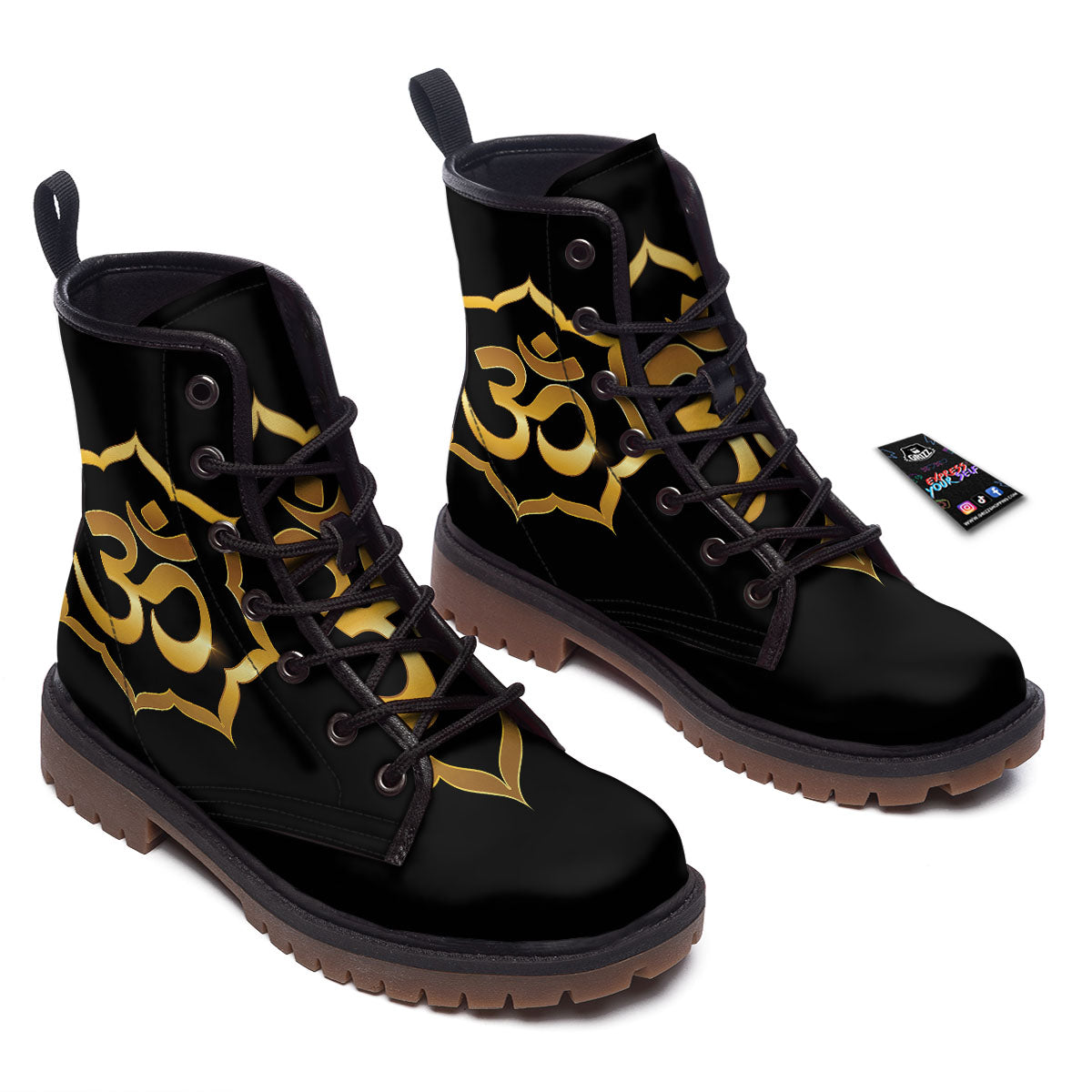 Om Sign Print Work Boots-grizzshop