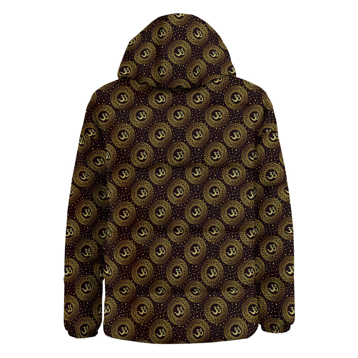 Om Symbol Gold Print Pattern Down Jacket-grizzshop