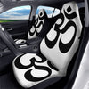 Om White And Black Print Car Seat Covers-grizzshop