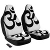 Om White And Black Print Car Seat Covers-grizzshop