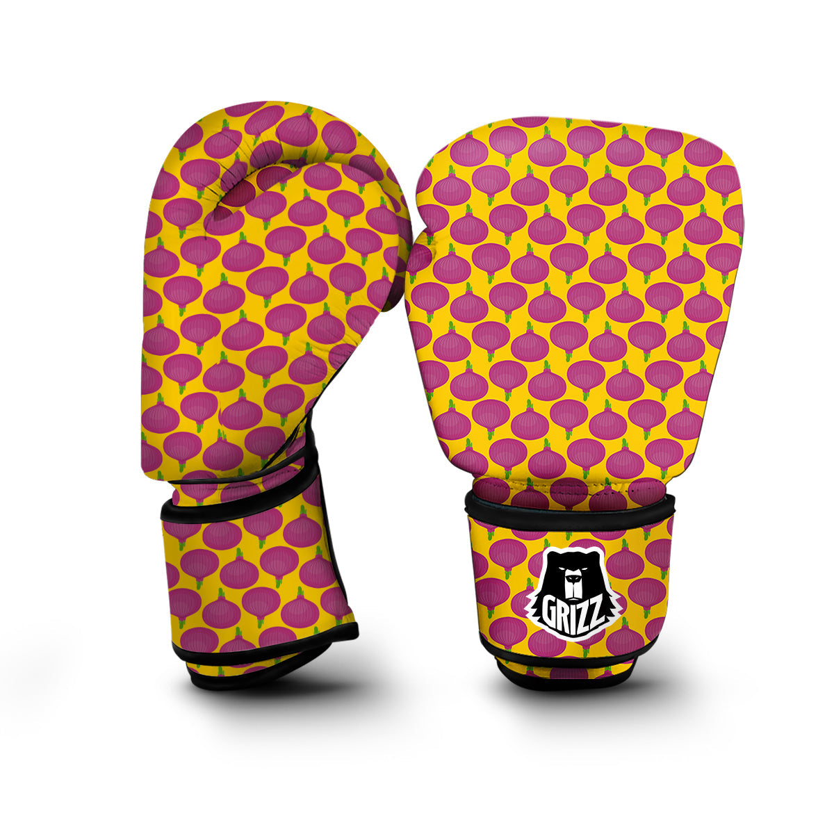 Onion Purple Yellow Print Pattern Boxing Gloves-grizzshop