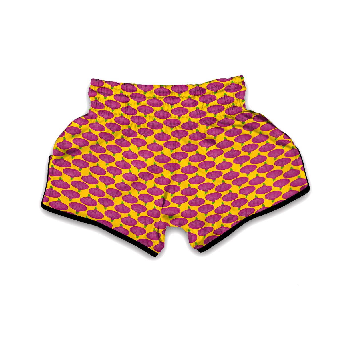 Onion Purple Yellow Print Pattern Muay Thai Boxing Shorts-grizzshop