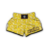 Onion Yellow Hand Drawn Print Pattern Muay Thai Boxing Shorts-grizzshop