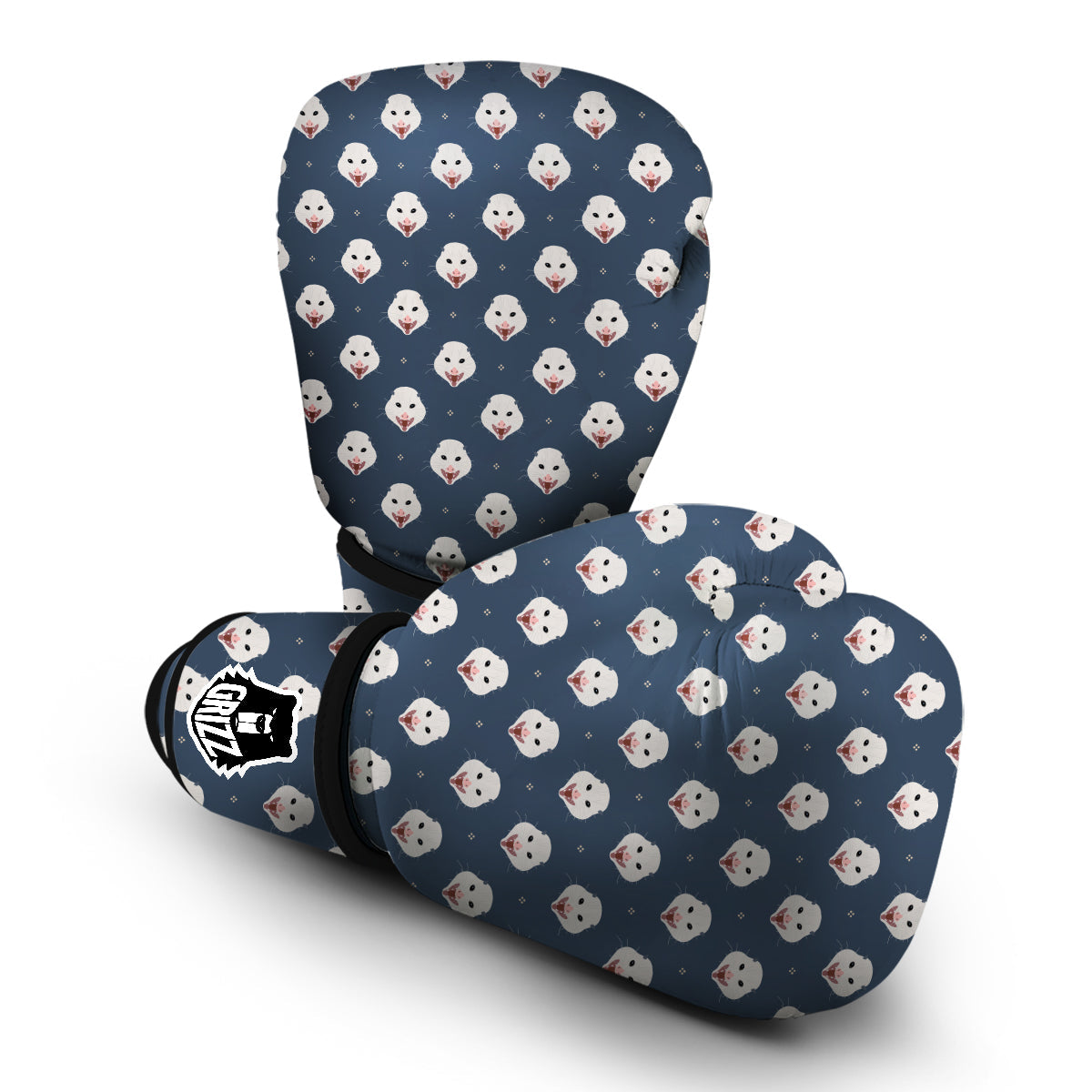 Opossum Blue Print Pattern Boxing Gloves-grizzshop