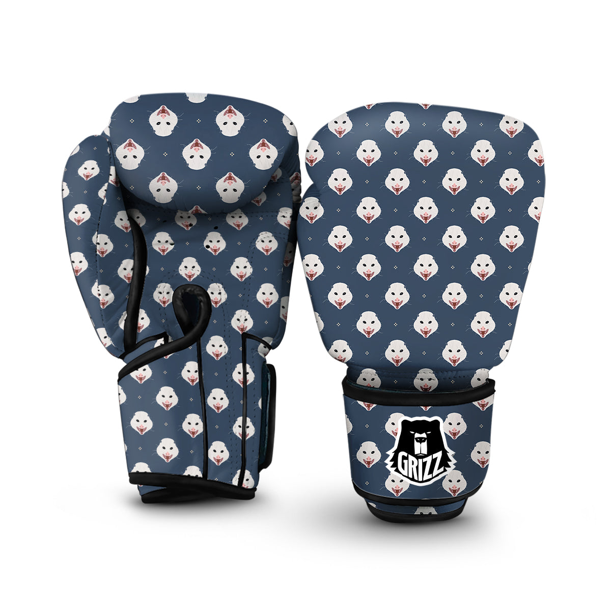 Opossum Blue Print Pattern Boxing Gloves-grizzshop