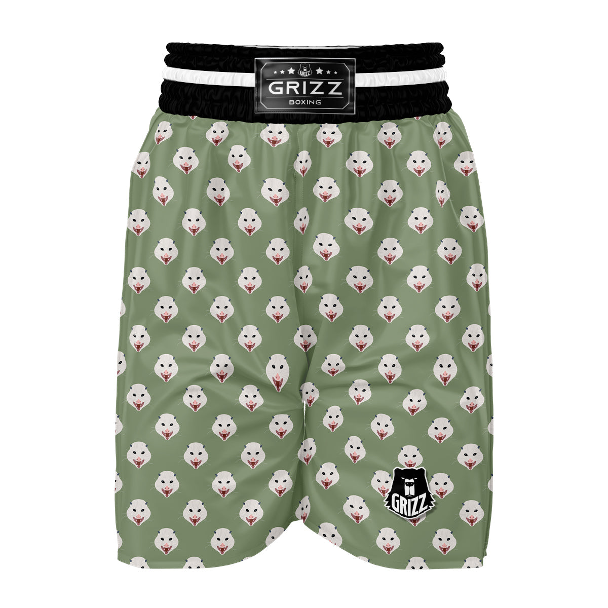 Opossum Green Print Pattern Boxing Shorts-grizzshop