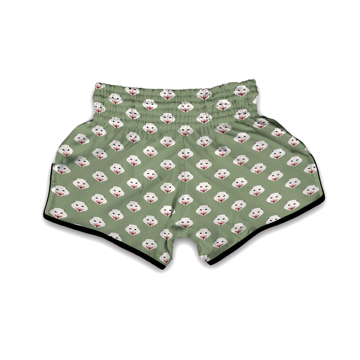 Opossum Green Print Pattern Muay Thai Boxing Shorts-grizzshop